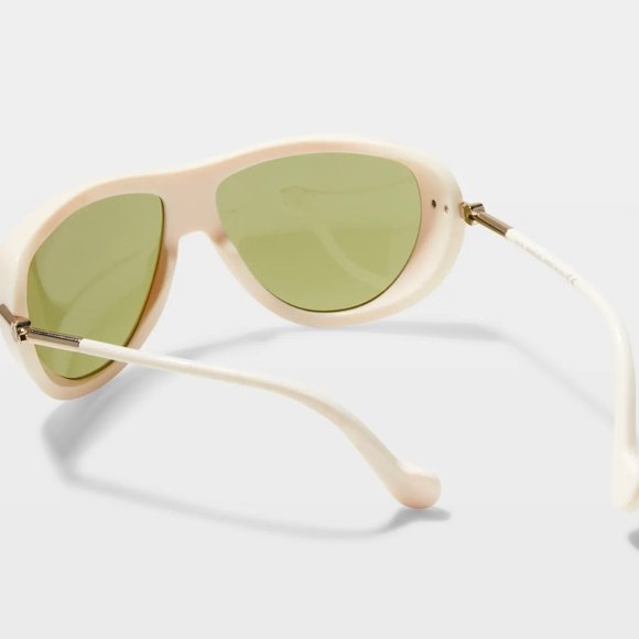 MONCLER LUNETTES Men's ML0128 Polarized Perforated Aviator Sunglasses - Picture 3 of 14